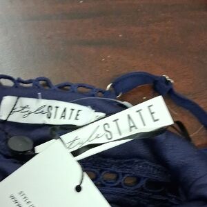 Style State Navy Lace Evening Dress XS